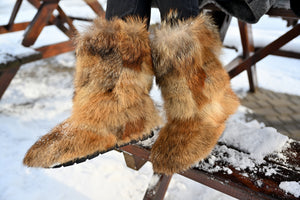 Coyote fur boots