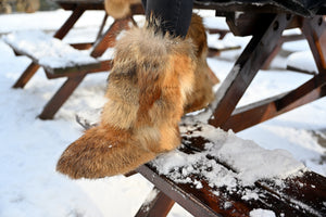 Coyote fur boots