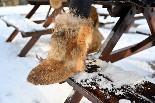 Coyote fur boots