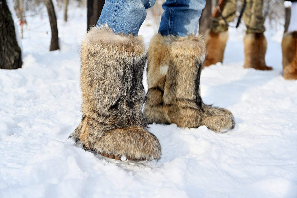 Coyote fur boots