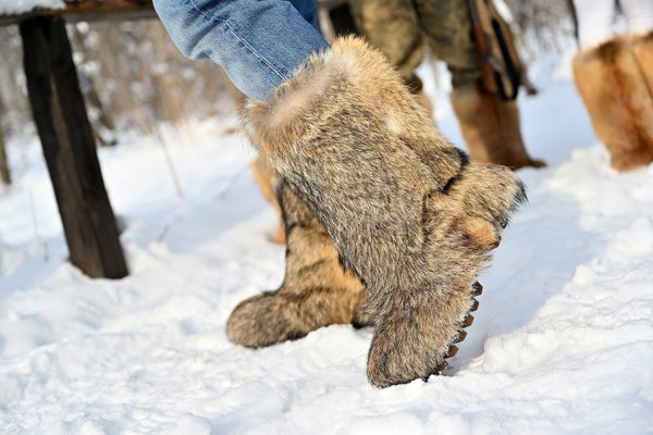 Coyote fur boots