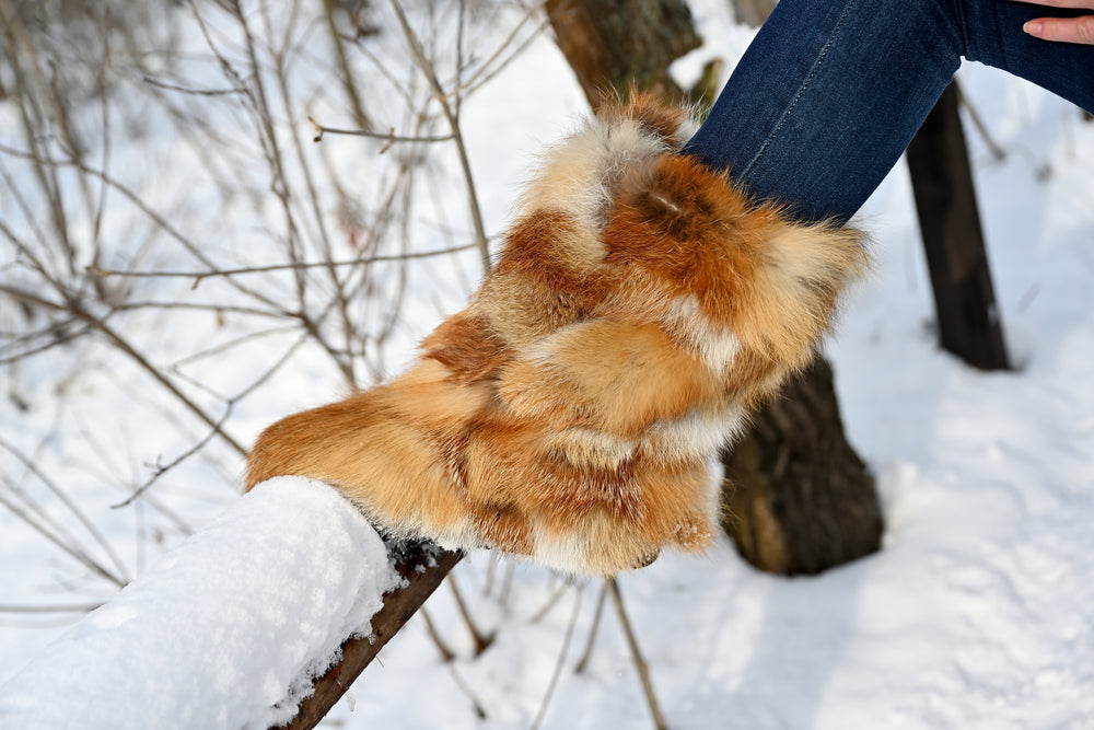 Red fox patchwork boots
