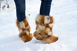 Red fox patchwork boots