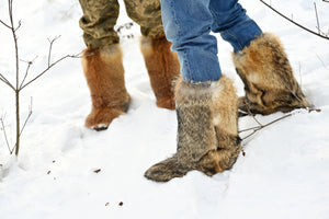 Coyote fur boots