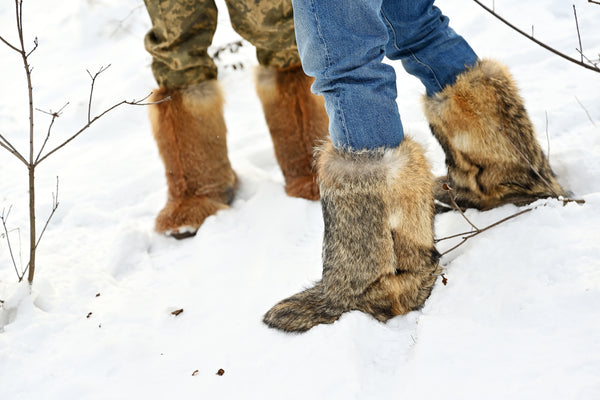 Coyote fur boots