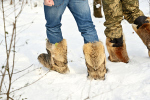 Coyote fur boots