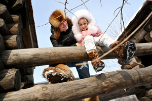 Leopard fur boots for girls