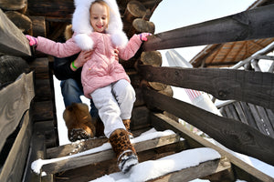 Leopard fur boots for girls