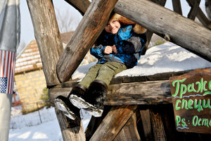 Nutria fur boots for kids