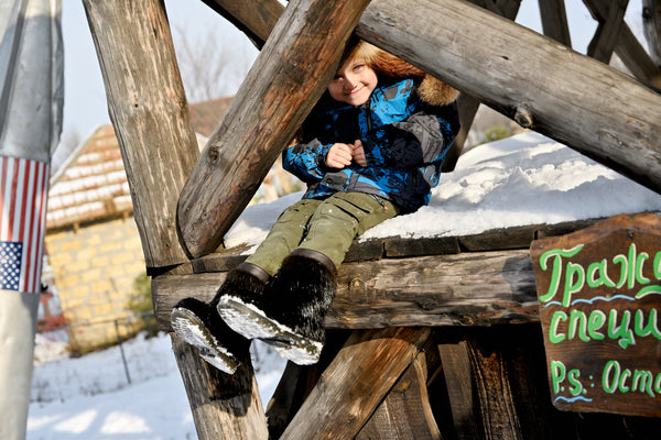 Nutria fur boots for kids