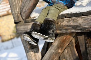 Nutria fur boots for kids