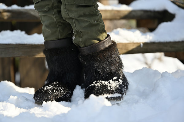Nutria fur boots for kids