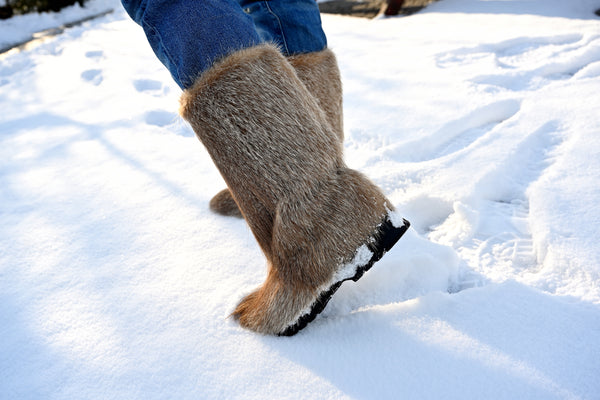 Waterproof nutria fur winter boots