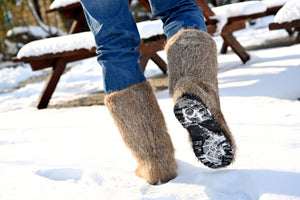 Waterproof nutria fur winter boots