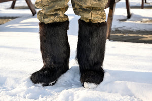 Brown Nutria fur boots