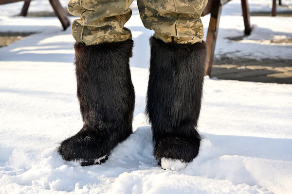 Brown Nutria fur boots