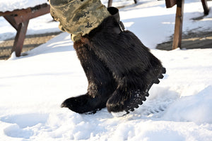 Brown Nutria fur boots