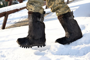 Brown Nutria fur boots