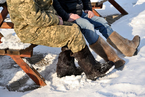 Brown Nutria fur boots