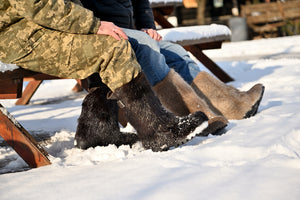 Brown Nutria fur boots