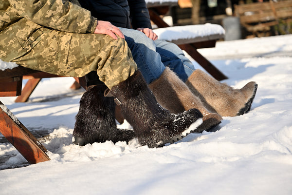 Brown Nutria fur boots