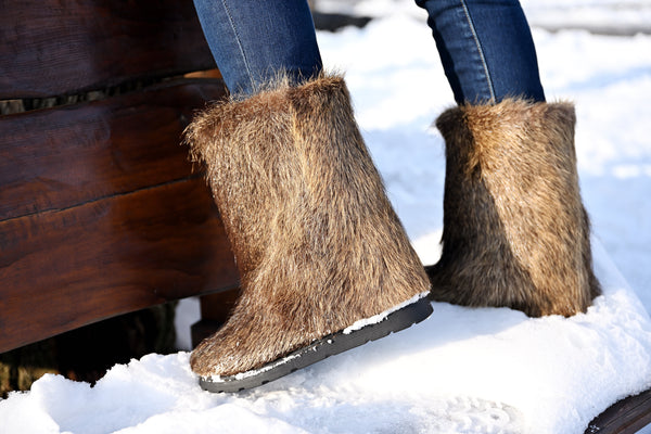 Nutria fur boots