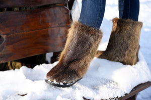 Nutria fur boots