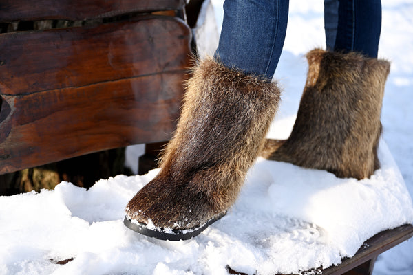 Nutria fur boots
