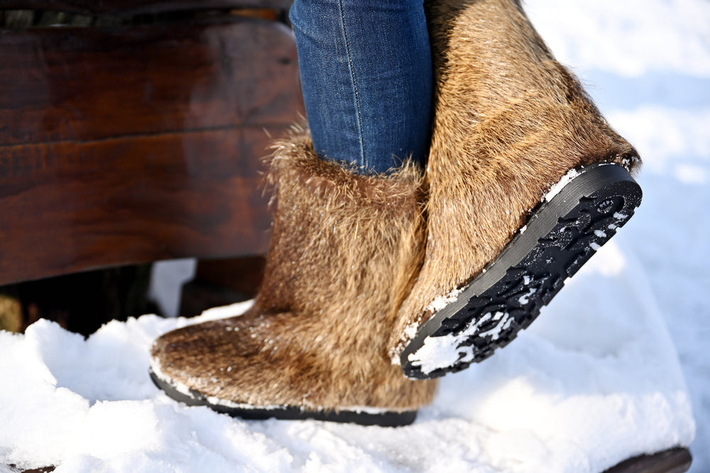Nutria fur boots