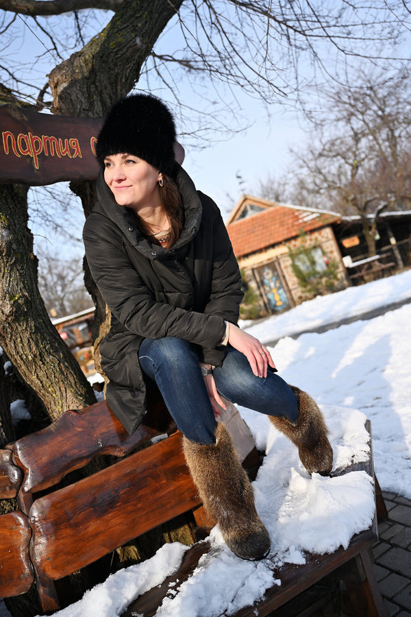 Nutria fur boots