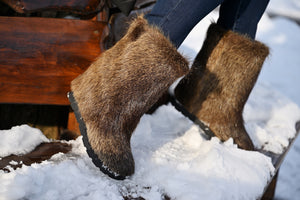 Nutria fur boots