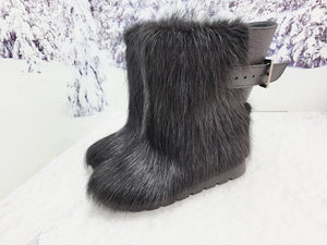 Short Nutria fur boots