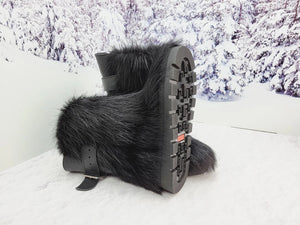 Short Nutria fur boots