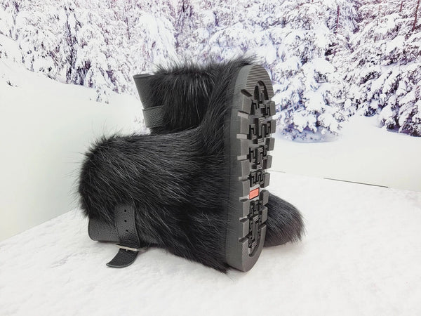 Short Nutria fur boots