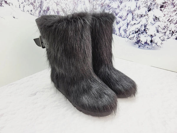 Short Nutria fur boots