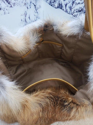 Fox fur shopping bag