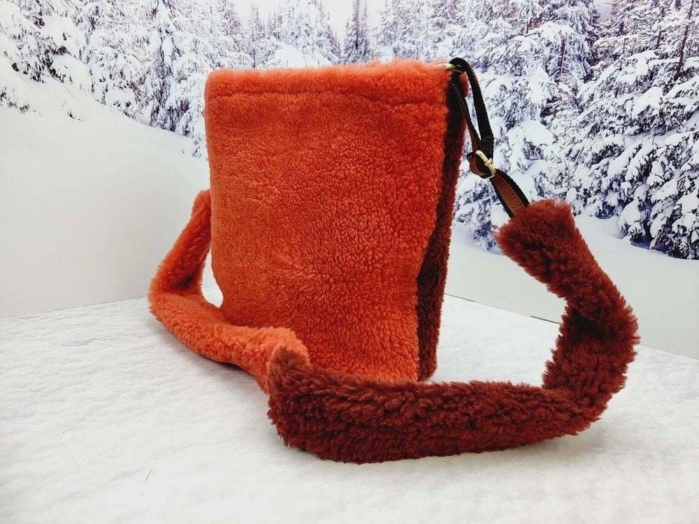 Sheepskin shoulder bag