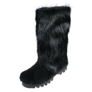 Black Nutria fur boots