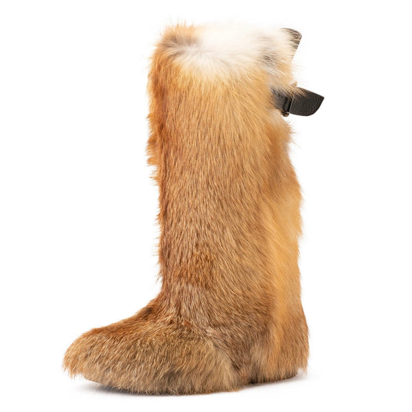 High Red fox fur leather boots