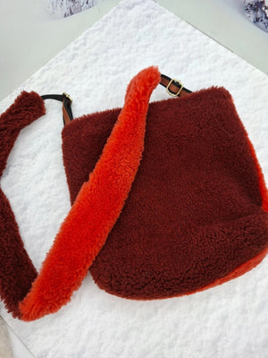 Sheepskin shoulder bag