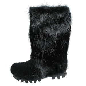 Black Nutria fur boots