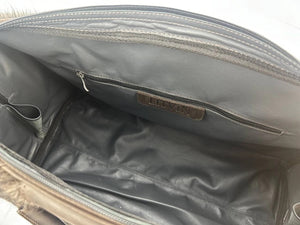 Leather fur weekender