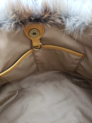 Fox fur shopping bag