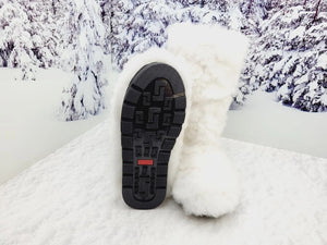 White sheepskin boots