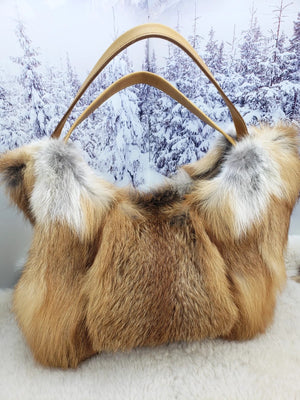 Fox fur shopping bag