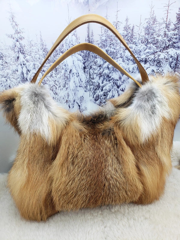Fox fur shopping bag