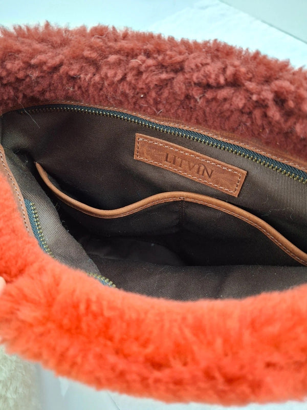 Sheepskin shoulder bag