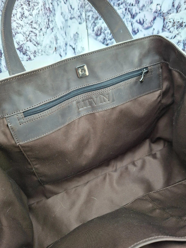 Real fur tote bag